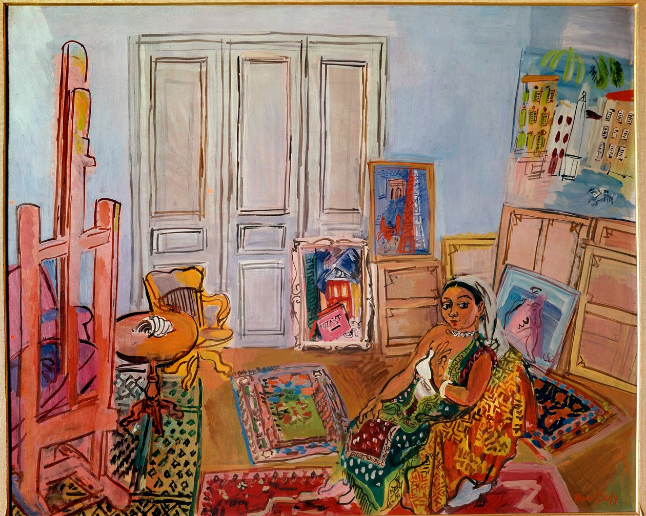 Modelo hindu na oficina, século XX (óleo sobre tela) de Raoul Dufy