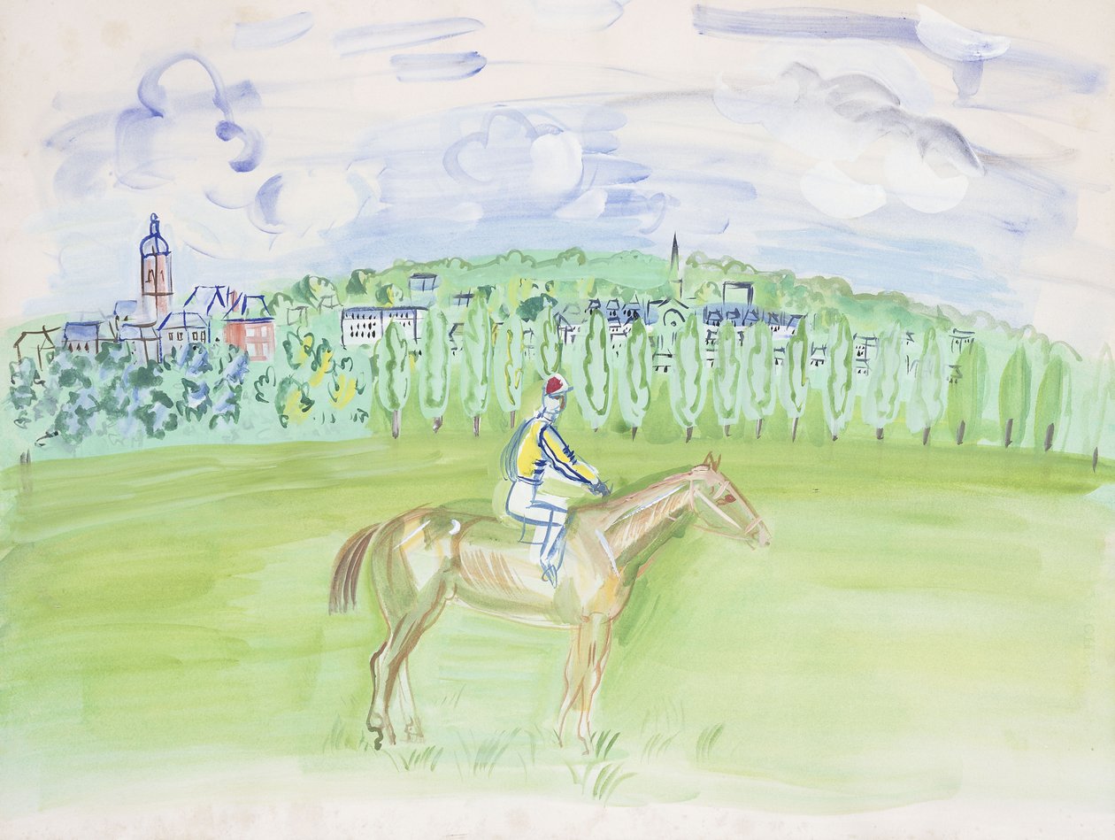 Cavalo e Jóquei em Deauville; Cheval et Jockey a Deauville de Raoul Dufy