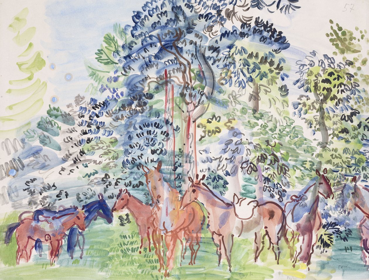 Cavalos na floresta; Chevaux au Bois de Raoul Dufy
