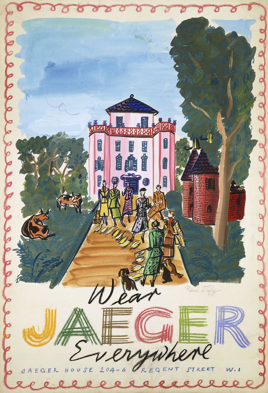 Caça; La Chasse, c.1936 (guache sobre papel) de Raoul Dufy