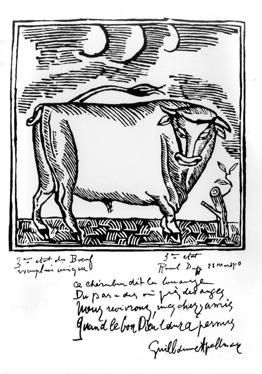 Ilustração de "Le Bestiaire" de Guillaume Apollinaire de Raoul Dufy