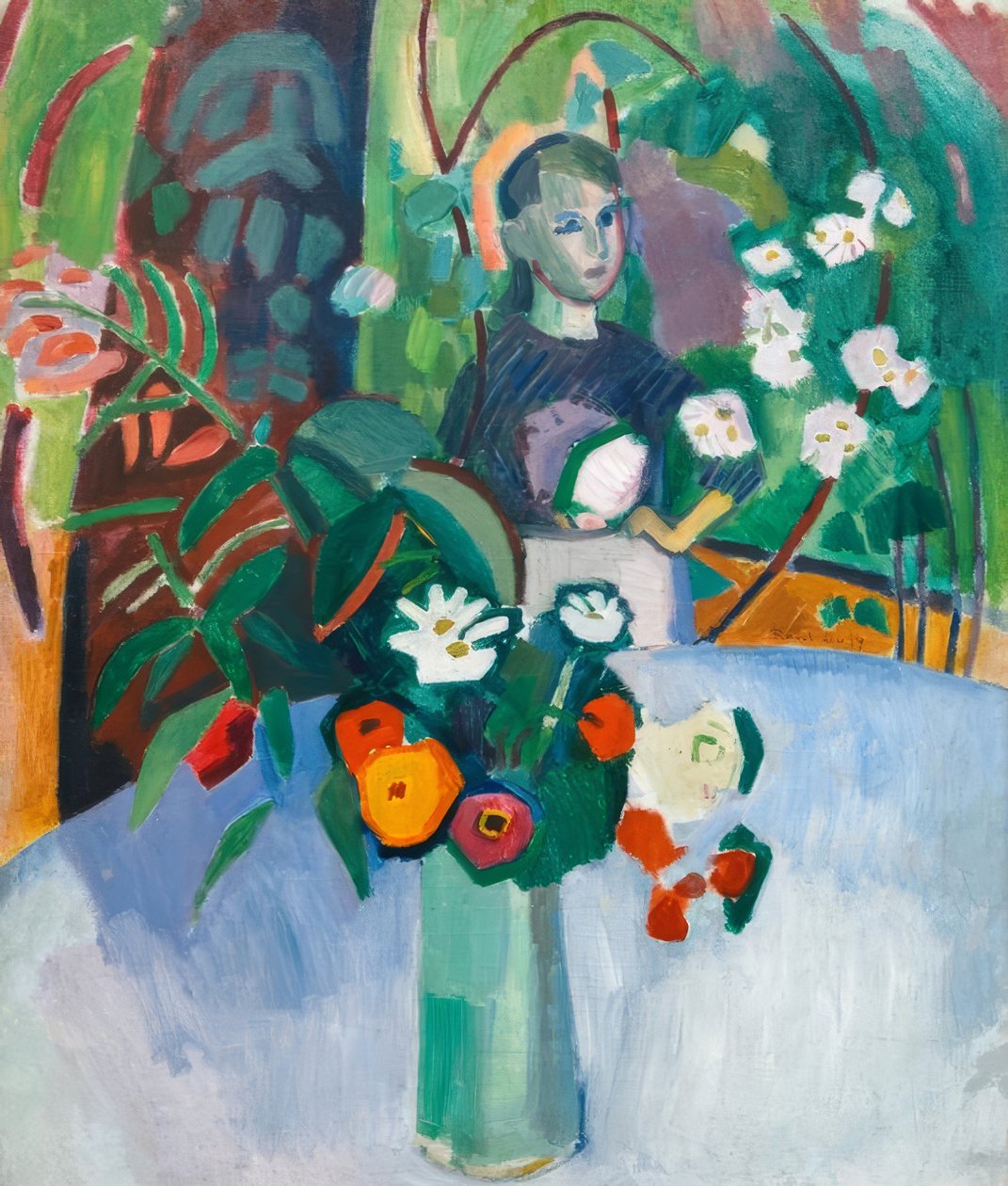 Jeanne entre as flores de Raoul Dufy