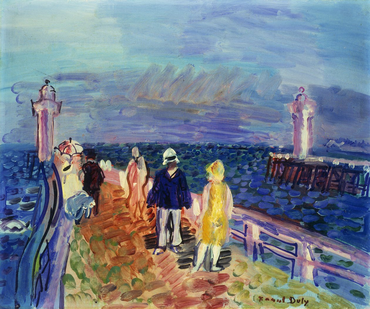 Jettys em Trouville-Deauville; Les Jetees de Trouville-Deauville de Raoul Dufy