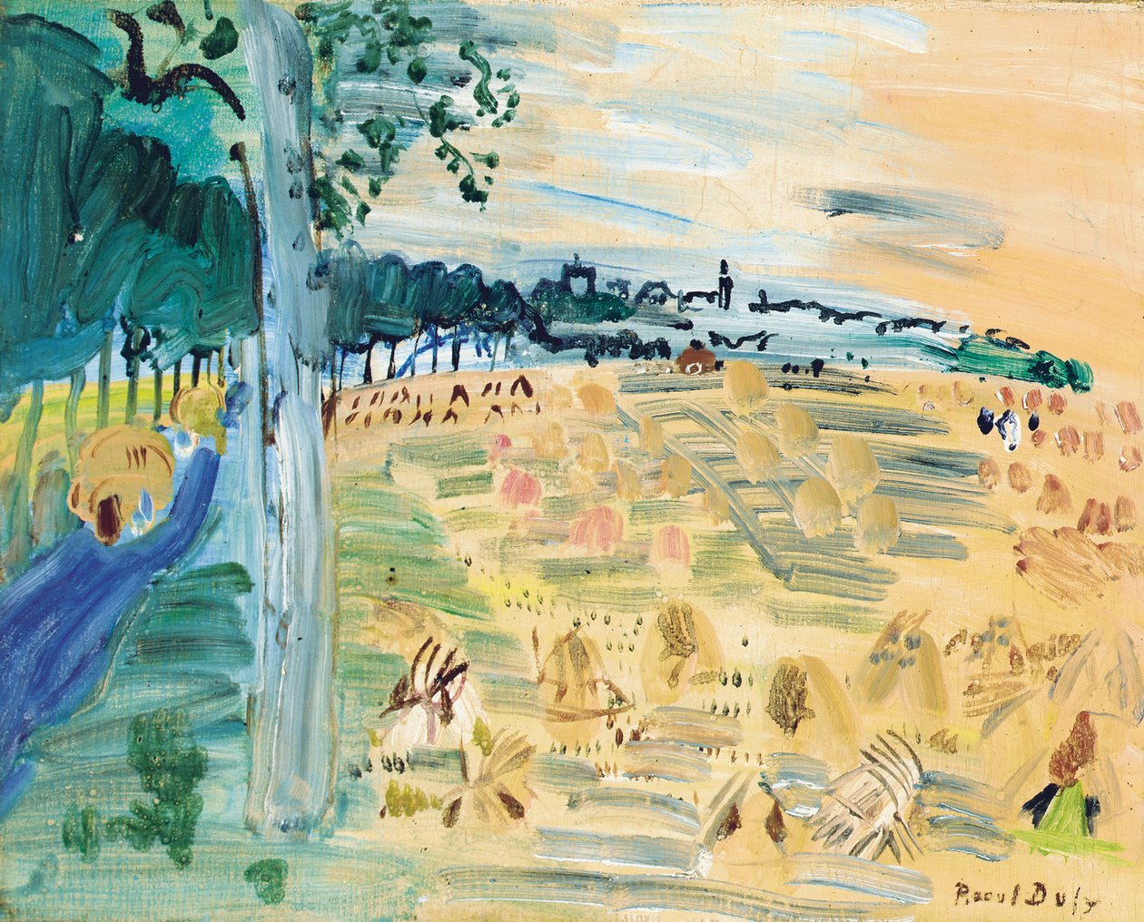 Langres, c.1935 (óleo sobre tela) de Raoul Dufy