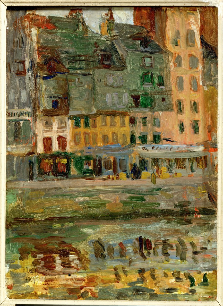 Le Bassin du Roy em Le Havre (óleo sobre madeira) de Raoul Dufy