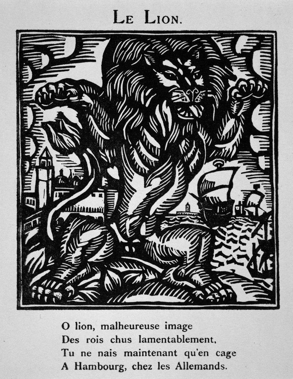 O leão - em "Le Bestiaire ou cortège d