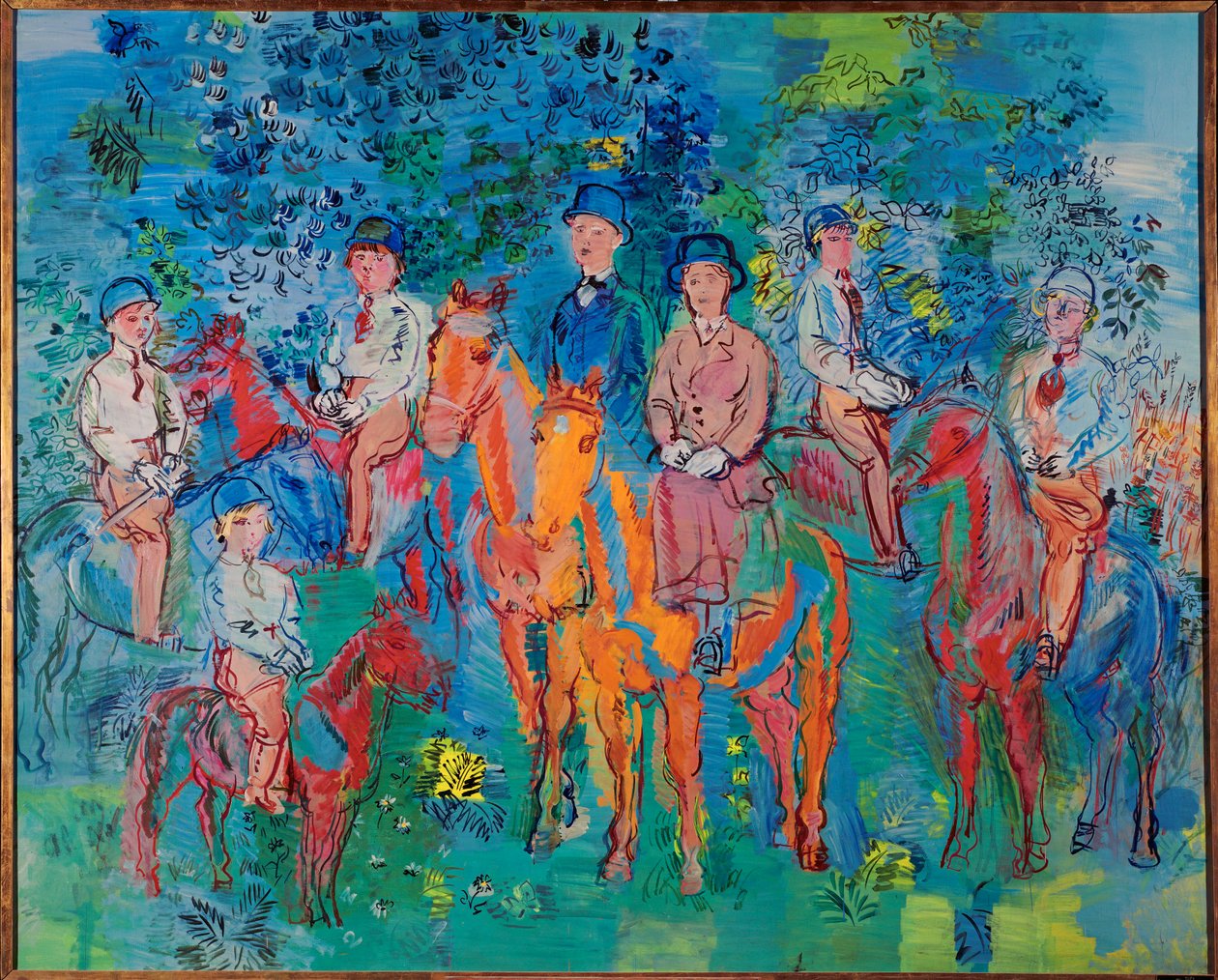 Les Cavaliers sous Bois (óleo sobre tela) de Raoul Dufy
