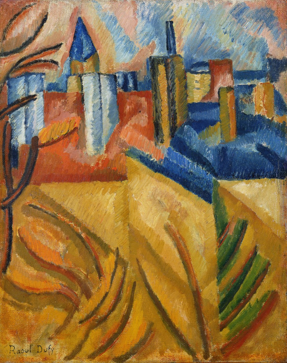 Os telhados vistos da Rue Seguier de Raoul Dufy