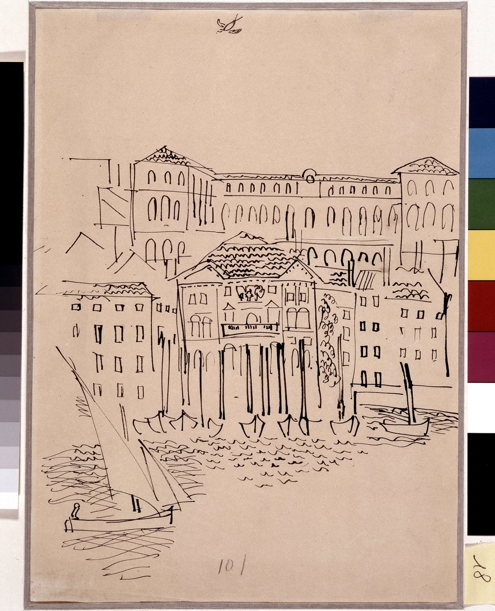 Marselha, o porto, a Câmara Municipal e o Hotel Dieu de Raoul Dufy