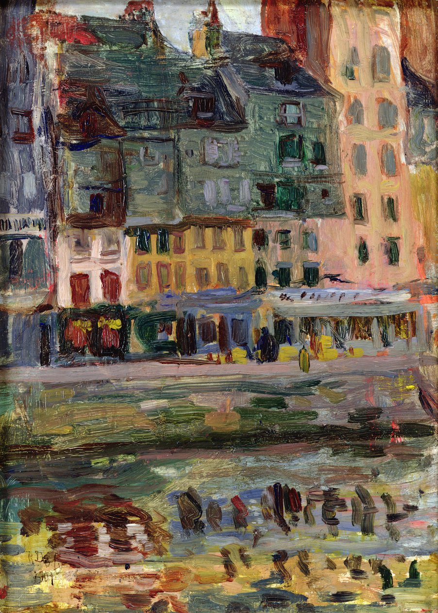 Casas antigas no porto de Le Havre de Raoul Dufy