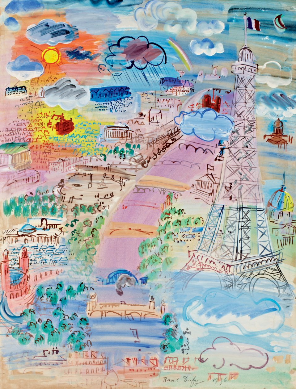 Paris e a Torre Eiffel de Raoul Dufy
