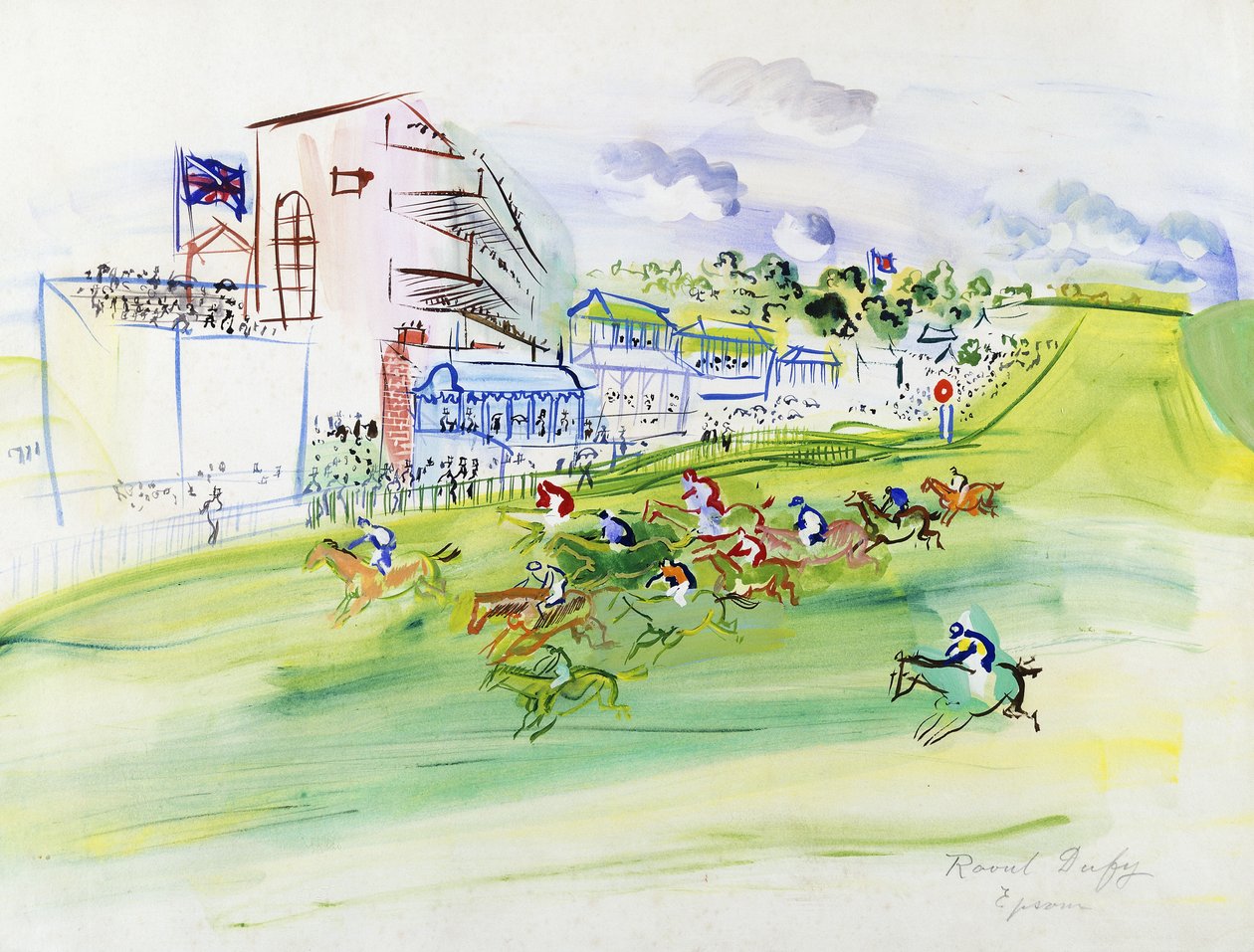 Corridas em Epsom; Les Courses a Epsom de Raoul Dufy