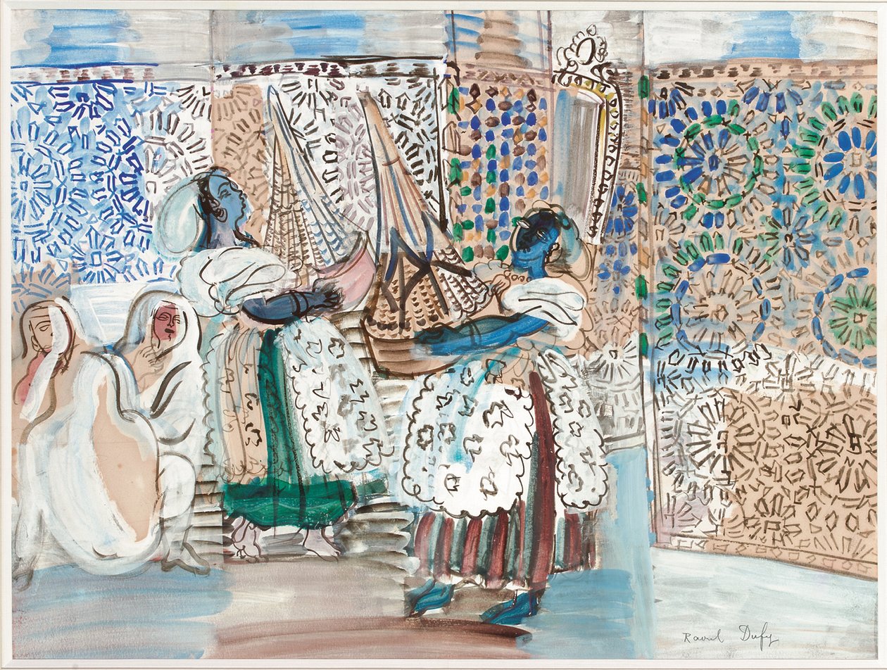 Receção com o Paxá de Marraquexe (guache, aguarela e lápis sobre papel) de Raoul Dufy