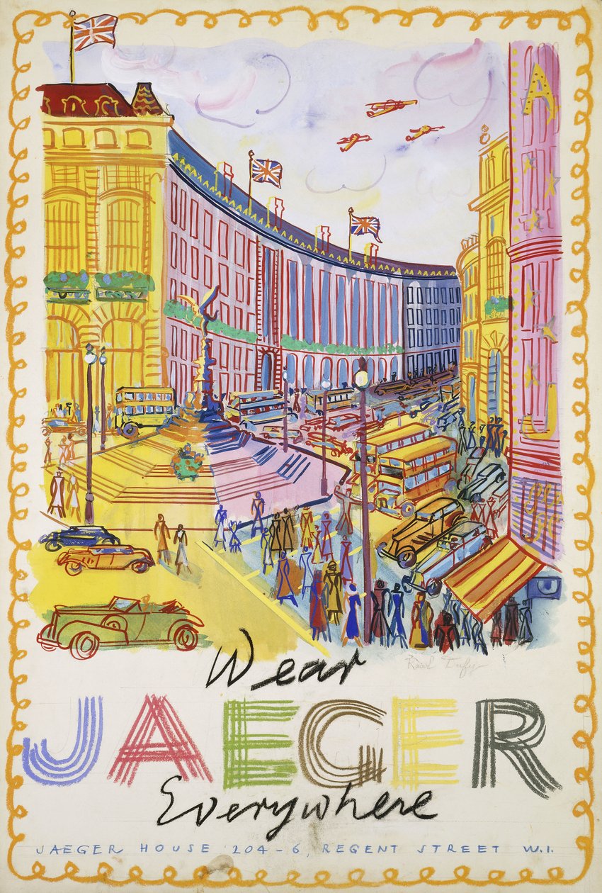 Regent Street, c.1936 (guache sobre papel) de Raoul Dufy