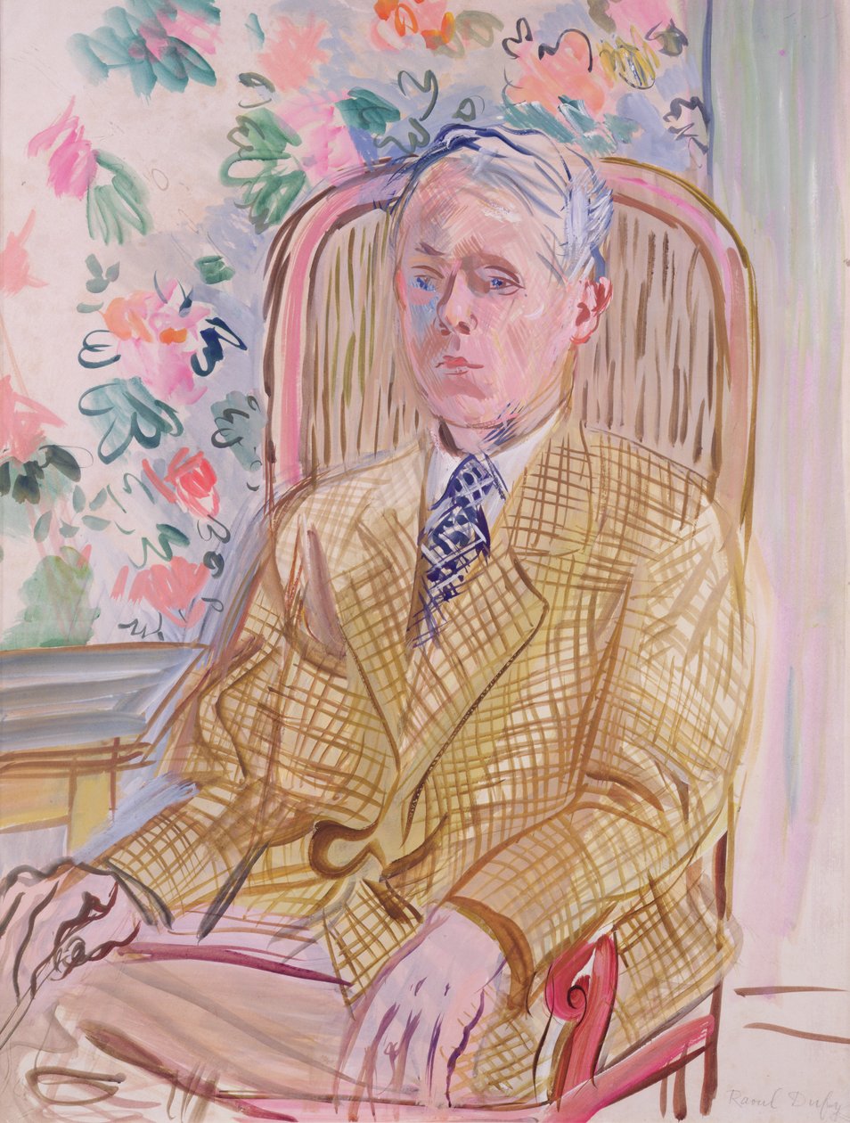 Autorretrato (aguarela sobre papel) de Raoul Dufy