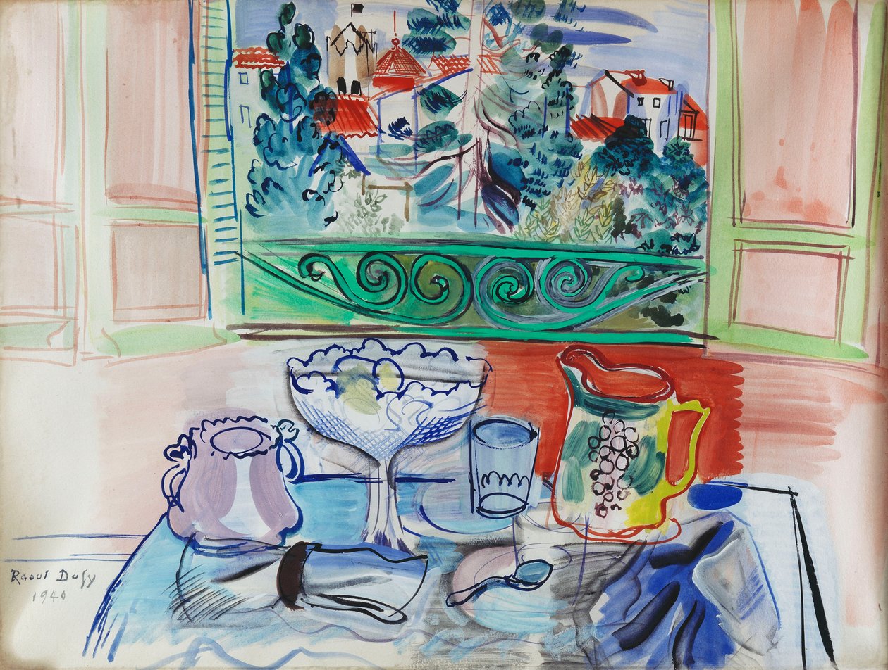 Natureza morta com dois copos em Ceret; Nature morte aux deux Verres a Ceret de Raoul Dufy
