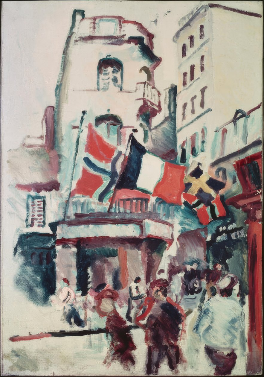Rua com bandeiras de Raoul Dufy