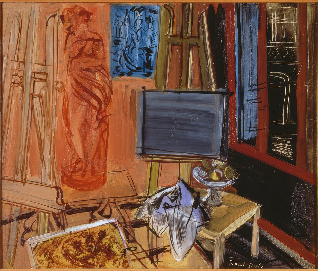 Estúdio com taça de fruta de Raoul Dufy