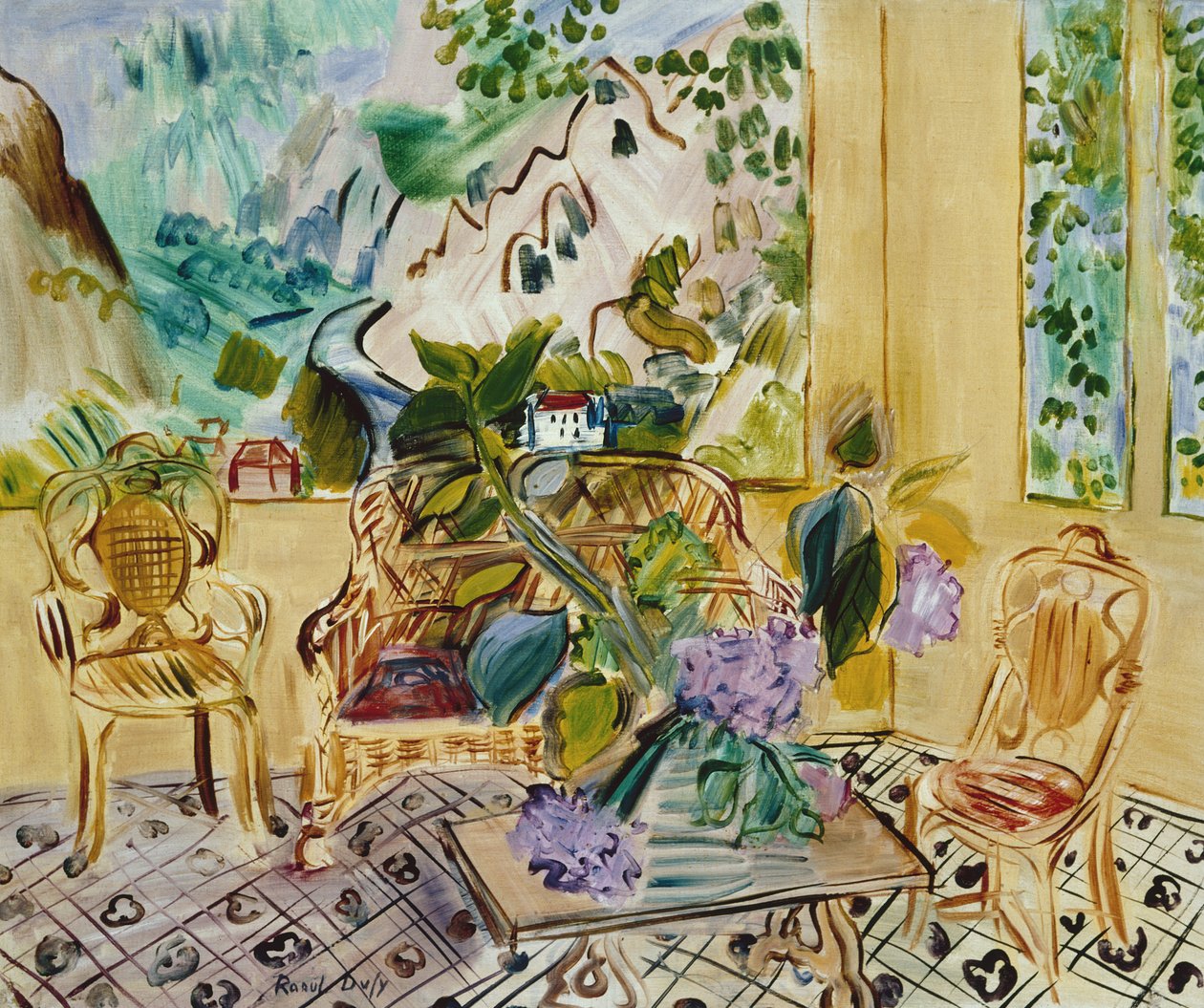 Janela do solário, vista para a montanha (óleo sobre tela) de Raoul Dufy