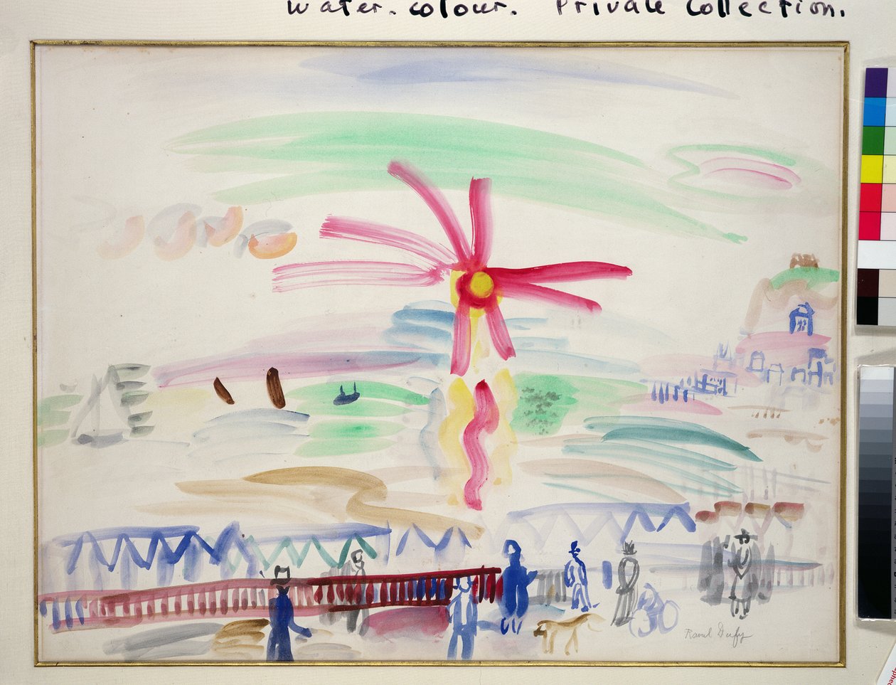 Pôr do sol em Sainte-Adresse, c.1924 (aguarela sobre papel) de Raoul Dufy