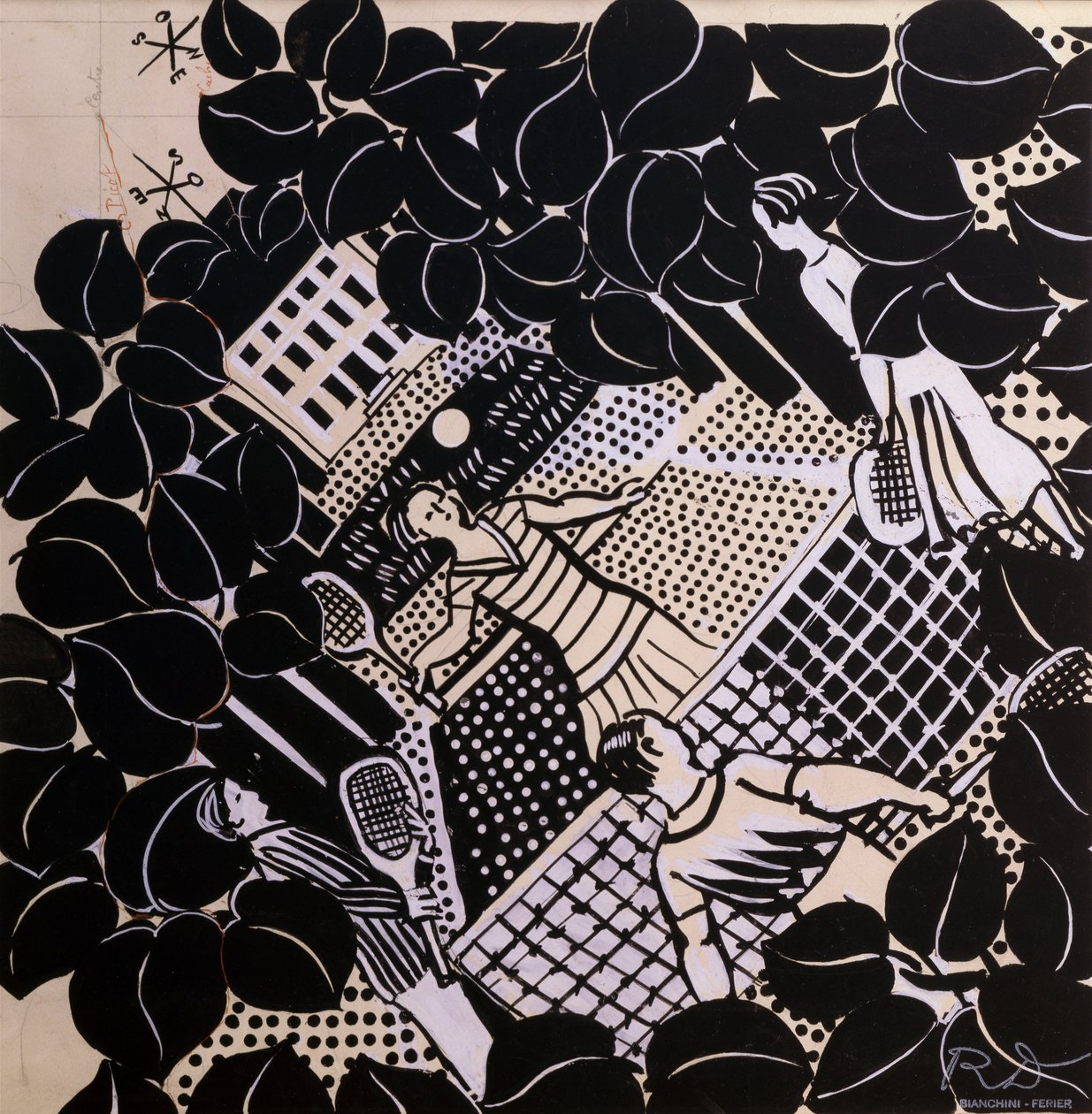 Ténis (caneta e tinta e guache sobre papel) de Raoul Dufy