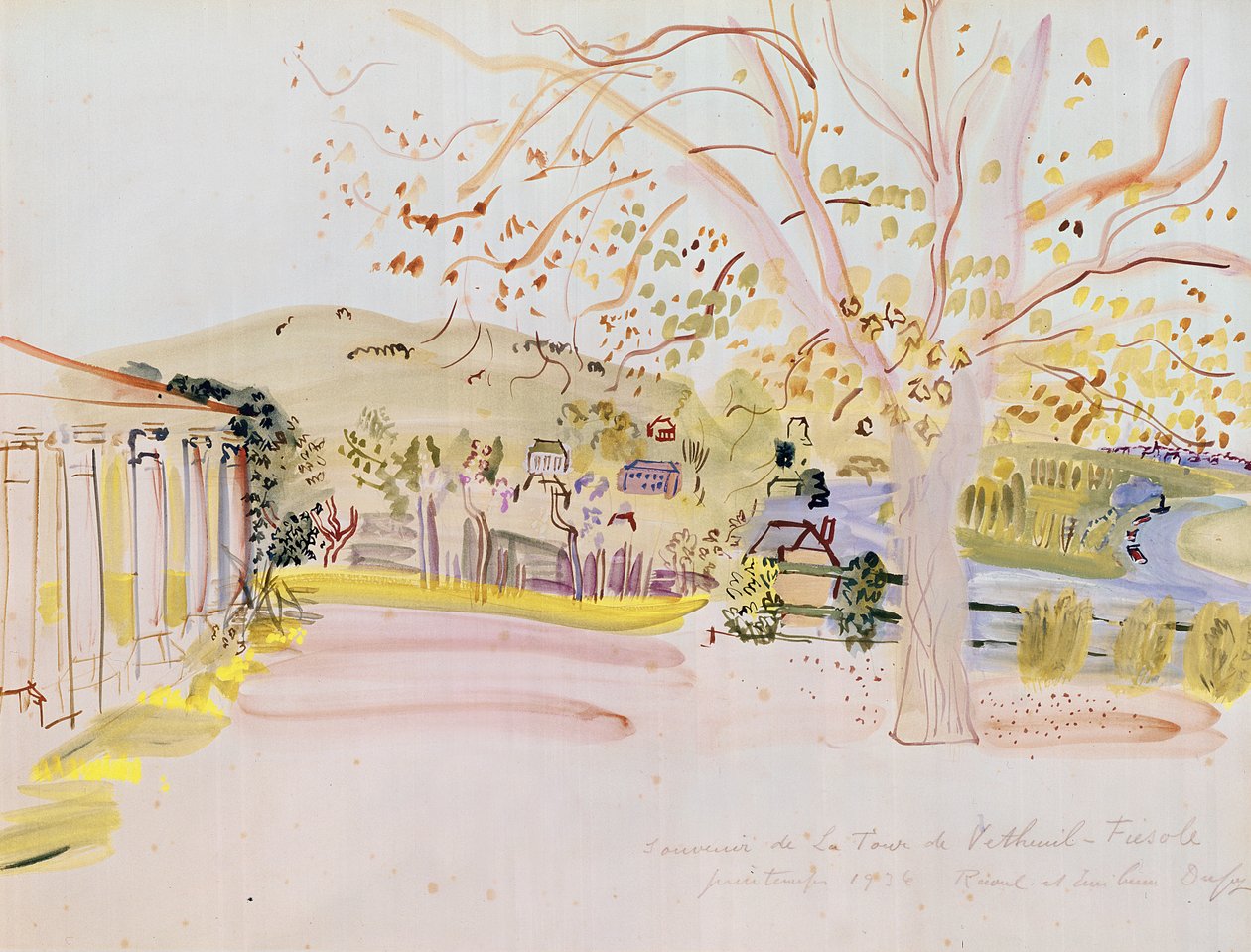 Terraço de Vétheuil (aguarela sobre papel) de Raoul Dufy