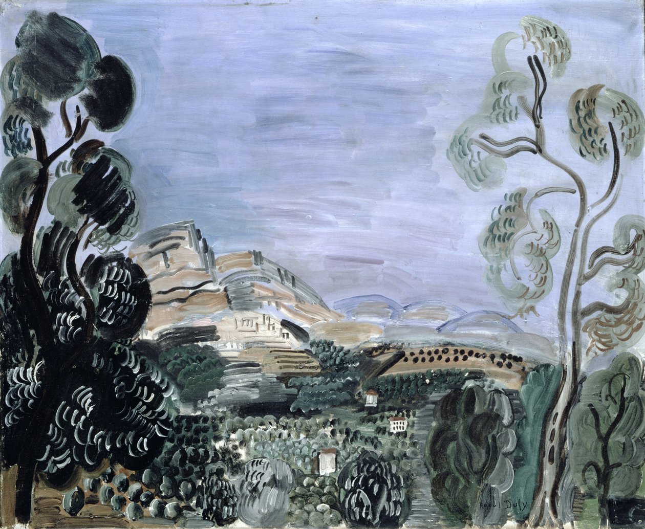 A Baía de Saint-Jeannet, c.1922-23 (óleo sobre tela) de Raoul Dufy