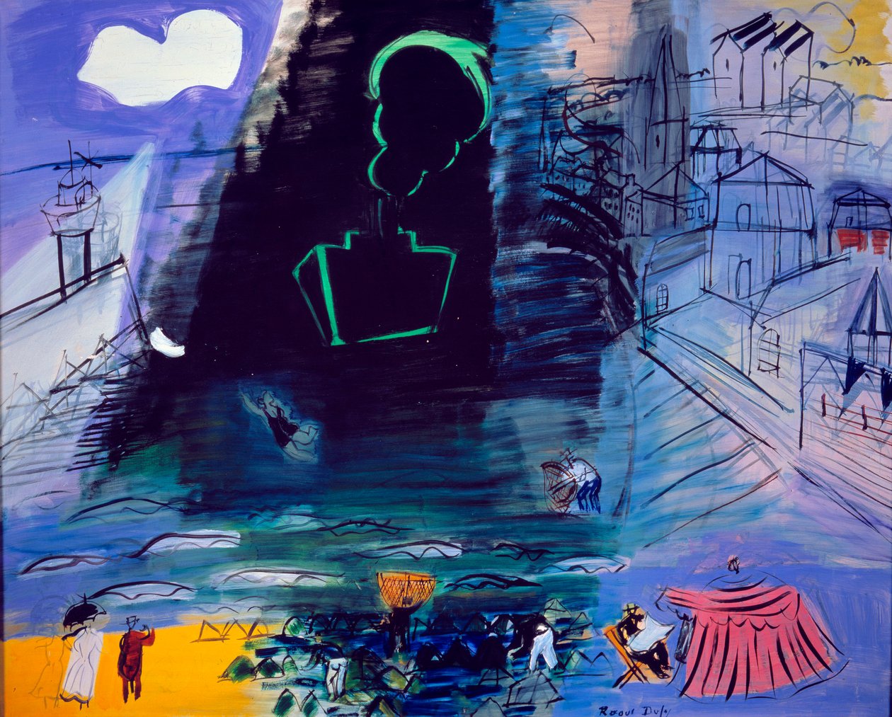 A Carga Negra, século XX (óleo sobre tela) de Raoul Dufy