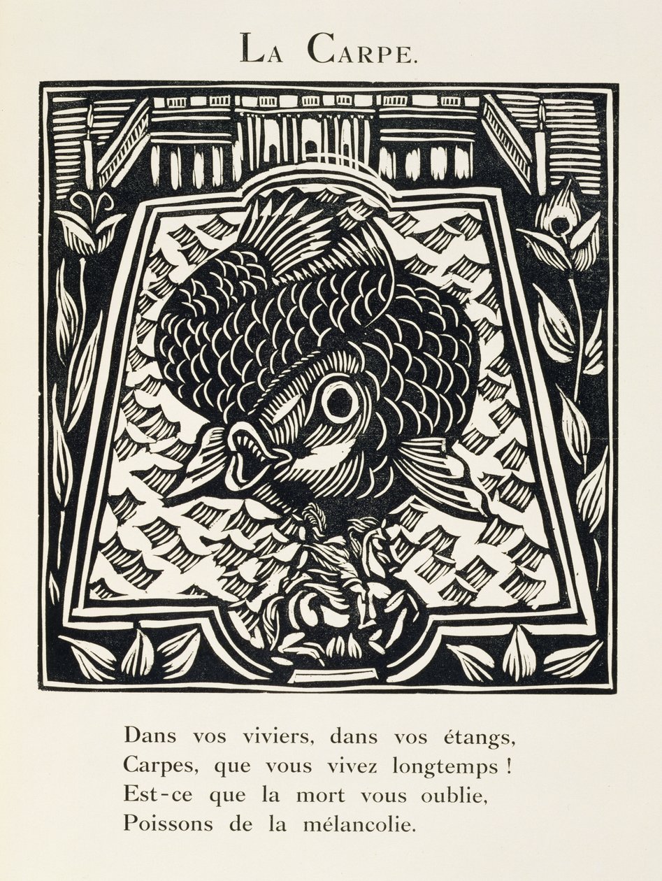 A Carpa, ilustração de "O Bestiário ou Procissão de Orfeu de Raoul Dufy