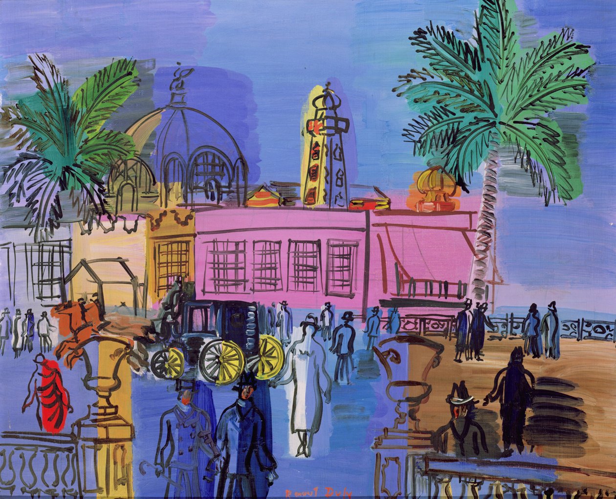 O Casino no cais, Nice, c.1926 (óleo sobre tela) de Raoul Dufy