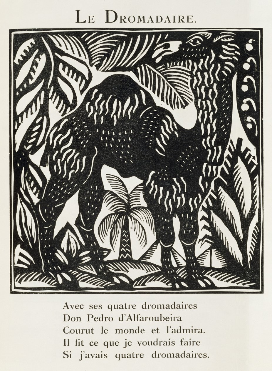 O Dromedário, ilustração de "O Bestiário ou Procissão de Orfeu de Raoul Dufy