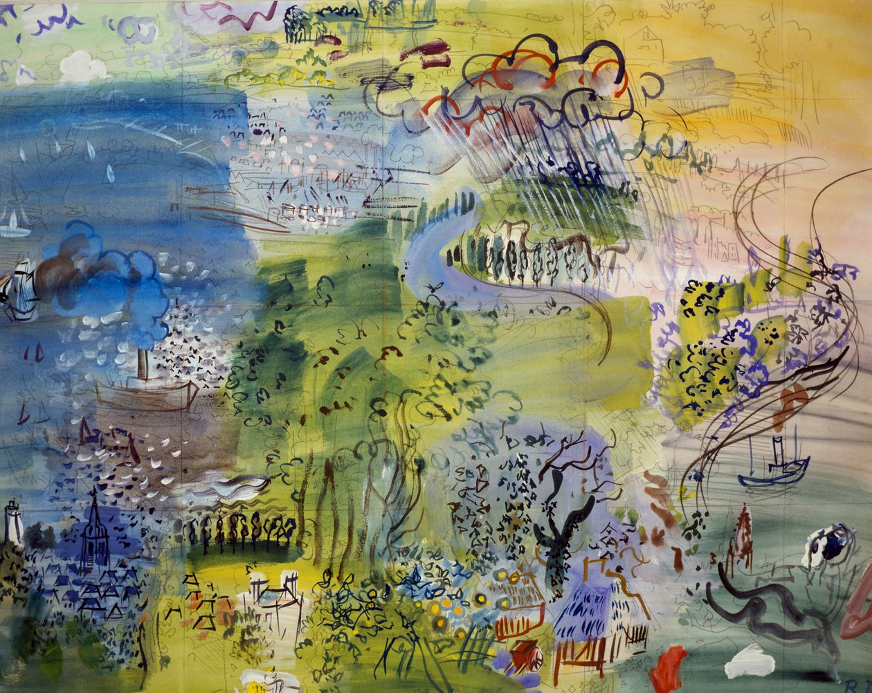 A fada da eletricidade, de Raoul Dufy (1877-1953), aguarela. França, século XX. de Raoul Dufy
