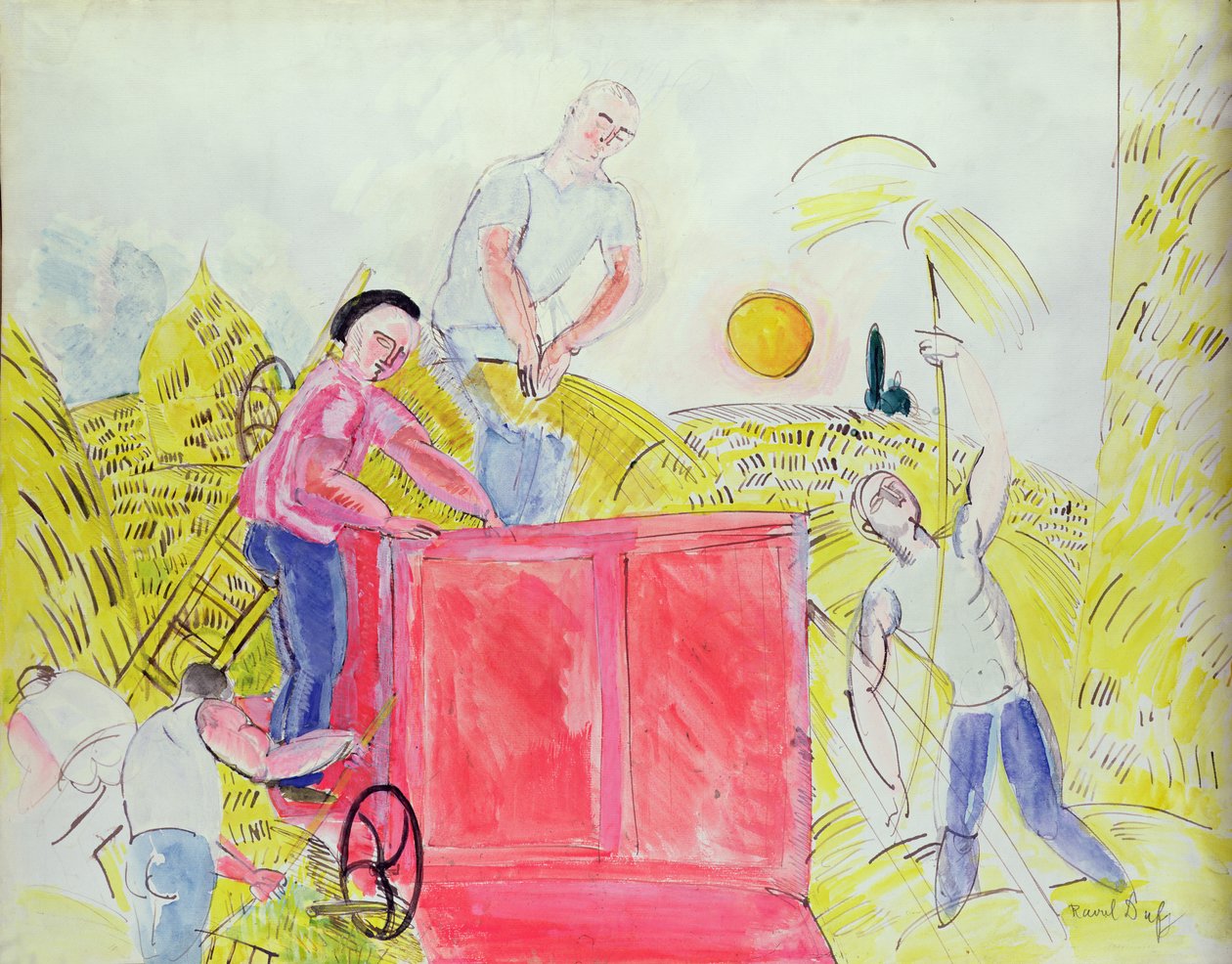 As ceifeiras (guache sobre papel) de Raoul Dufy