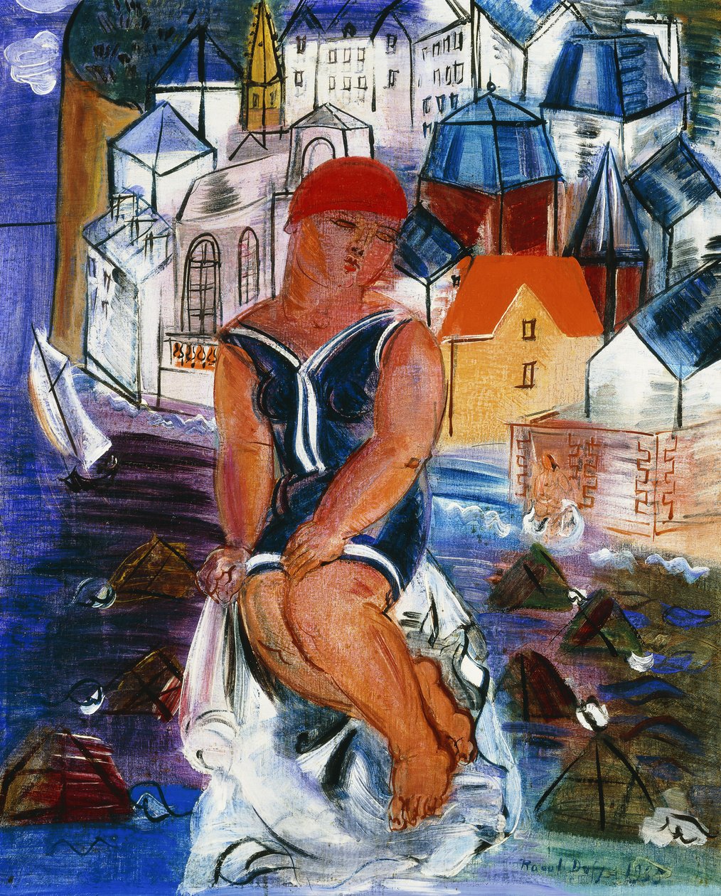 A Pequena Banhista em Saint-Adresse; La Petite Baigneuse a Saint-Adresse de Raoul Dufy