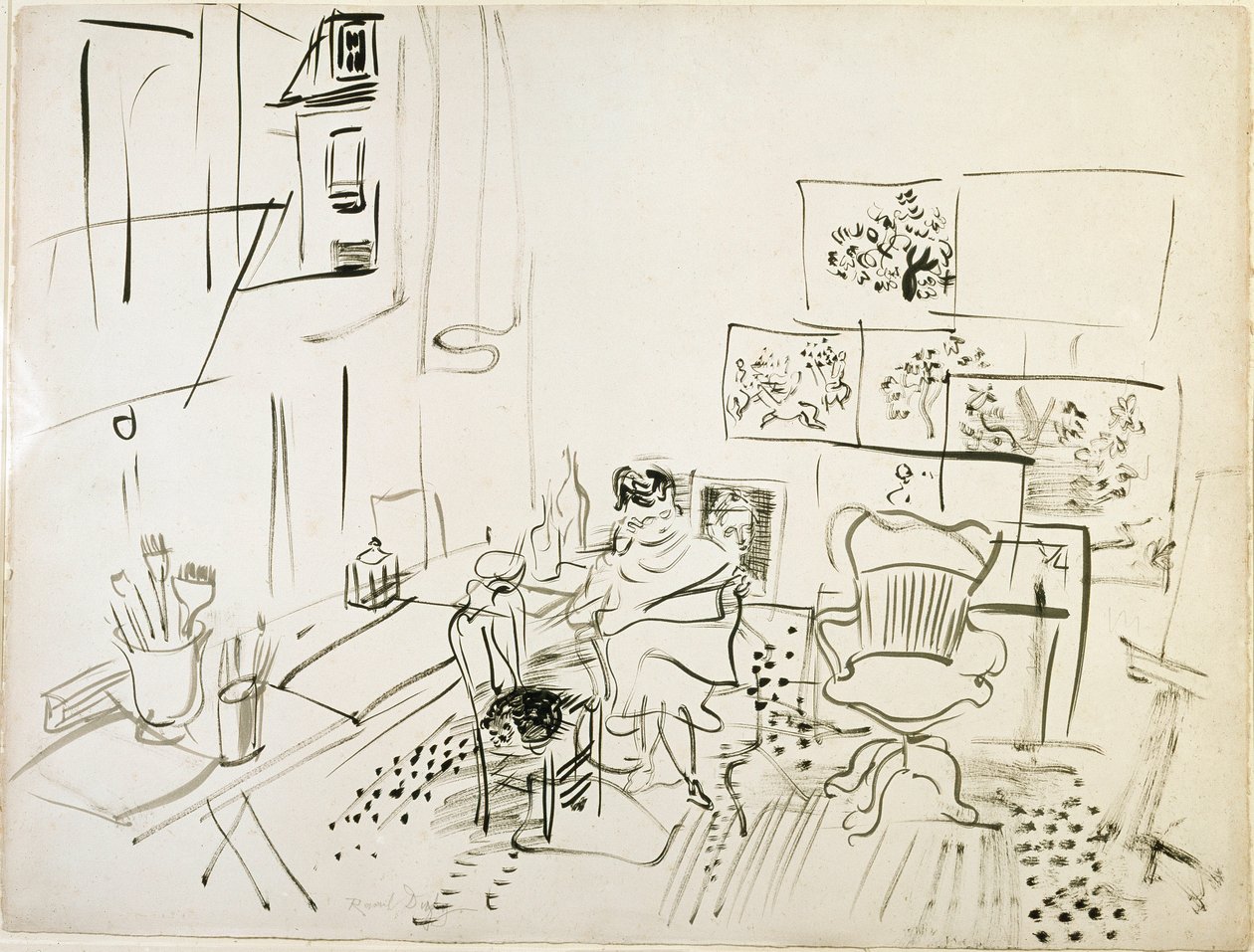 O Atelier do Pintor Desenho de Raoul Dufy (1877-1953) Nova Iorque, Museu de Arte Moderna de Raoul Dufy