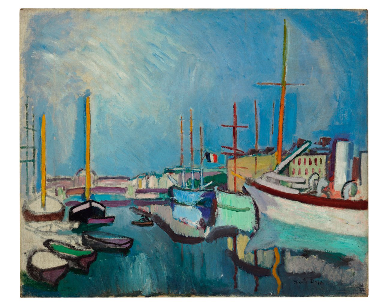 O porto de Le Havre, c.1905-1906 (óleo sobre tela) de Raoul Dufy