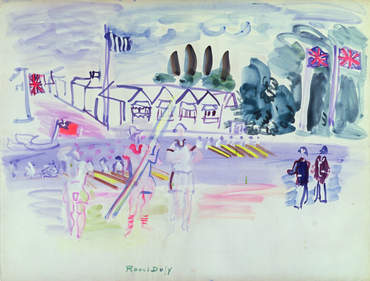A Regata em Henley (aguarela sobre papel) de Raoul Dufy