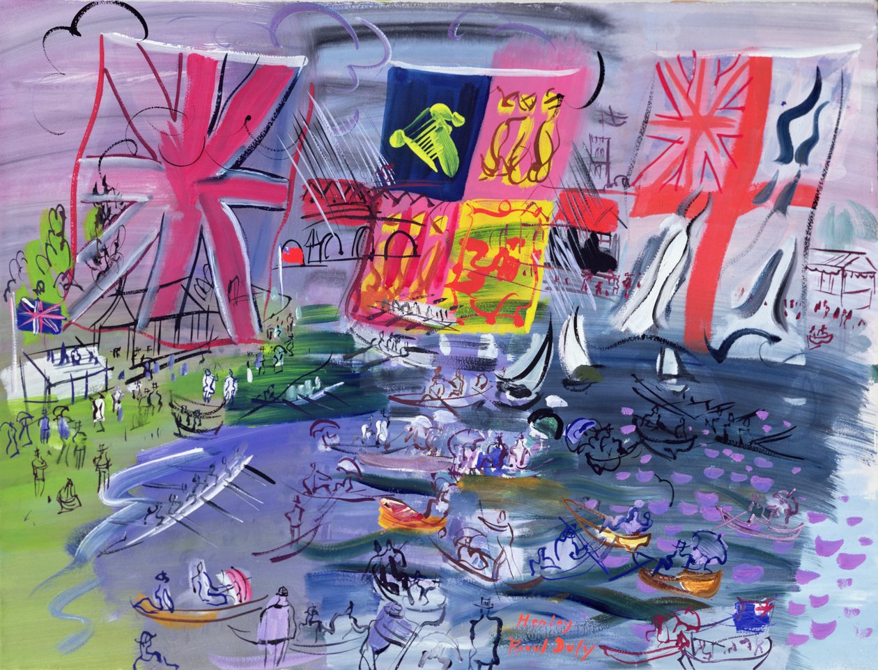A Regata em Henley, c.1933 (guache) de Raoul Dufy