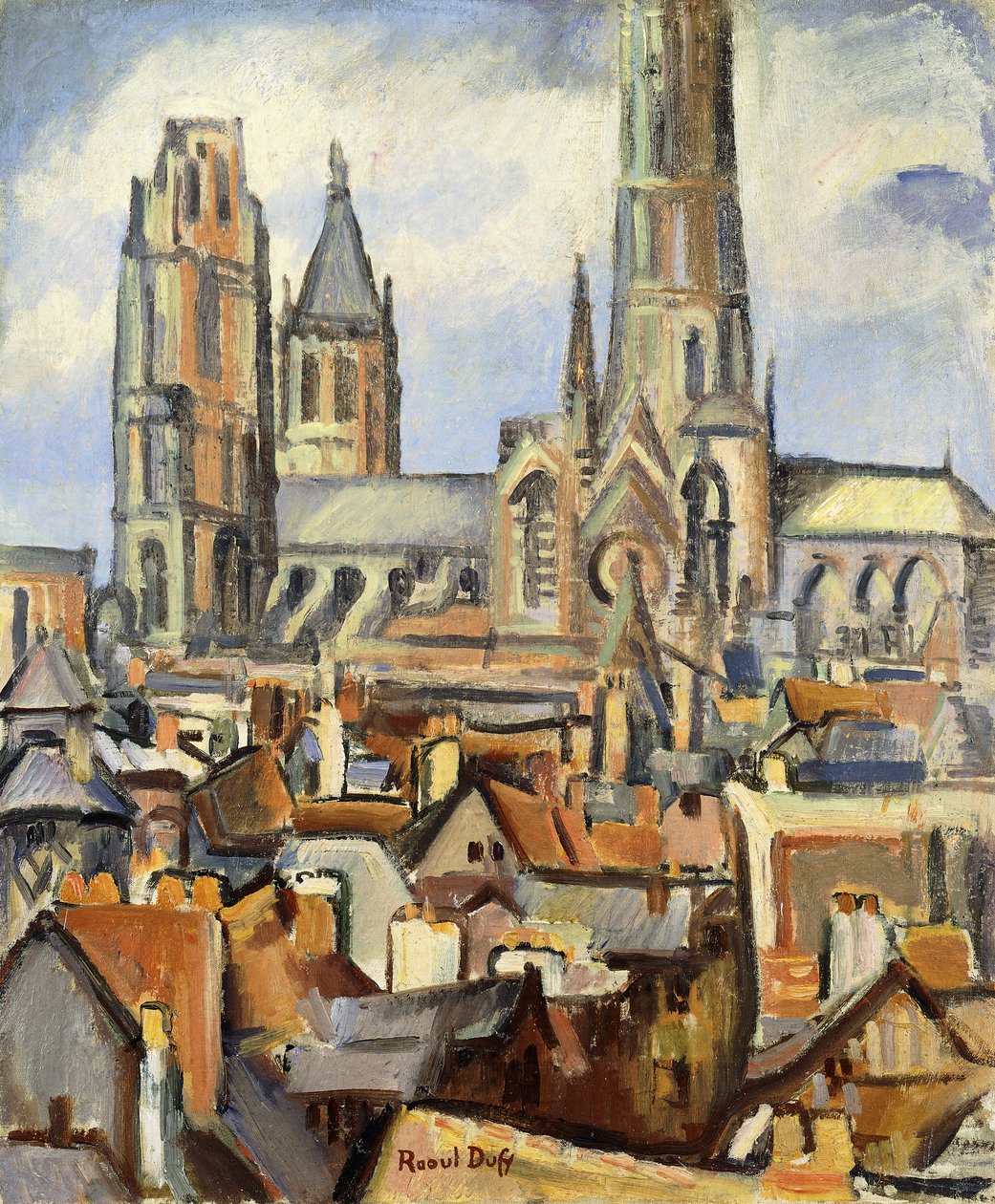Os telhados de Rouen; Les Toits de Rouen, c. 1902-03 (óleo sobre tela) de Raoul Dufy