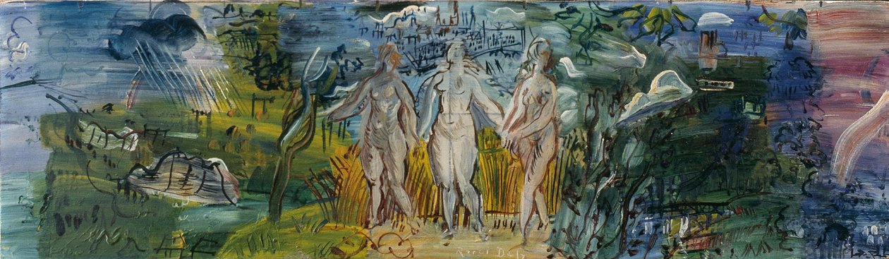 O Sena, o Marne e o Oise, c.1938-39 (óleo sobre madeira) de Raoul Dufy