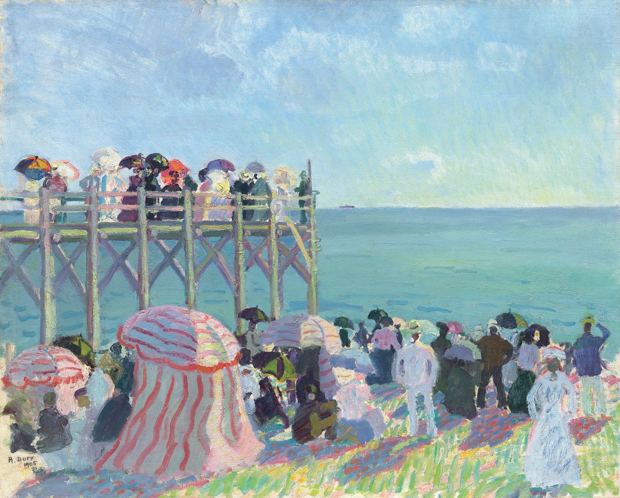A praia e o cais de Trouville de Raoul Dufy