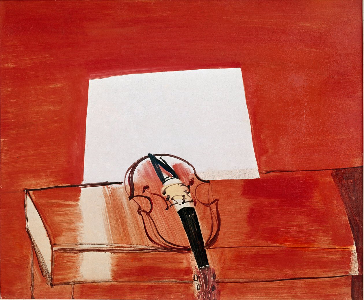 O violino vermelho (óleo sobre tela) de Raoul Dufy