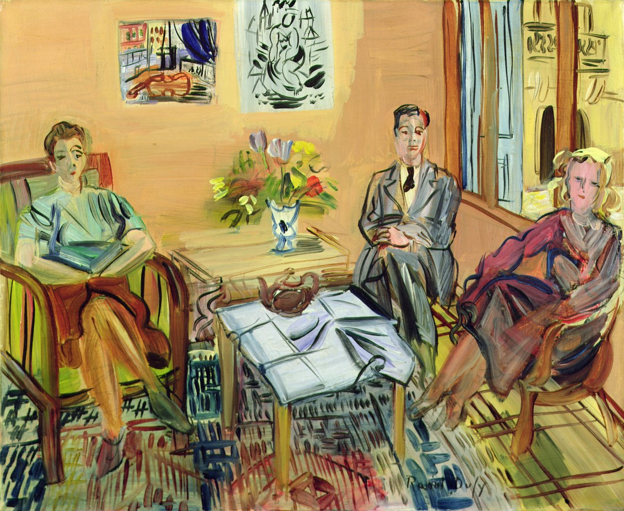 Três figuras sentadas de Raoul Dufy