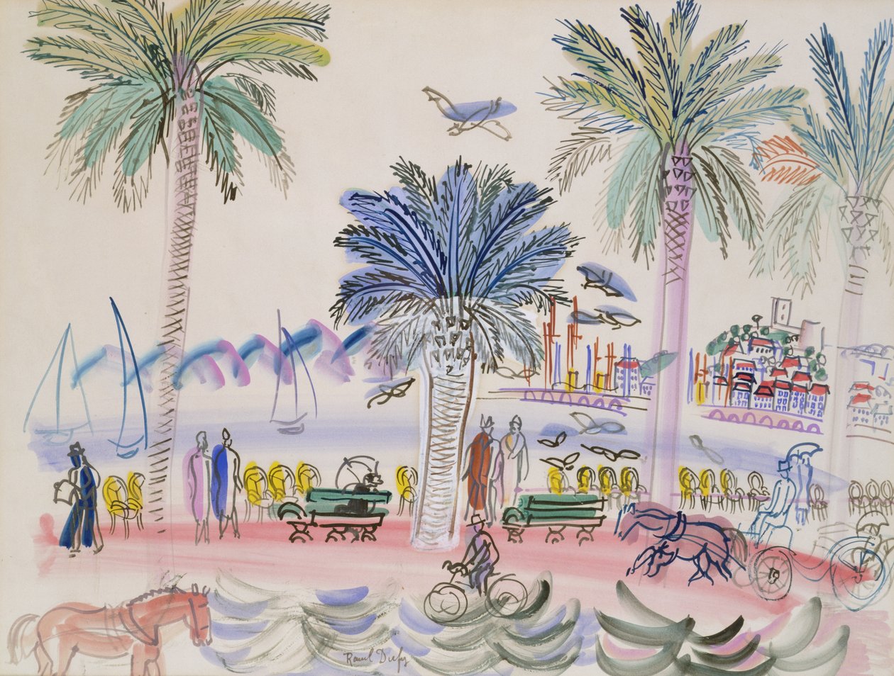 Vista de Le Suquet, Cannes (aguarela) de Raoul Dufy