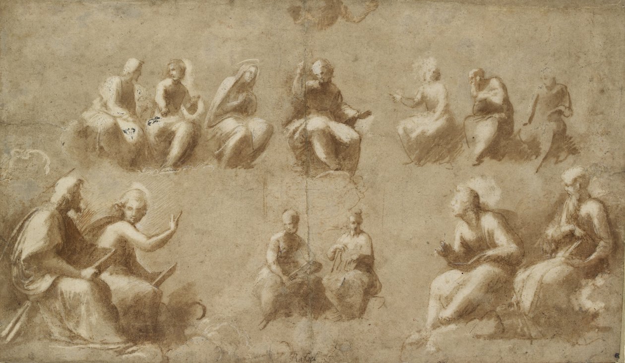 Cristo e os santos na glória de Raffaello Sanzio Raphael