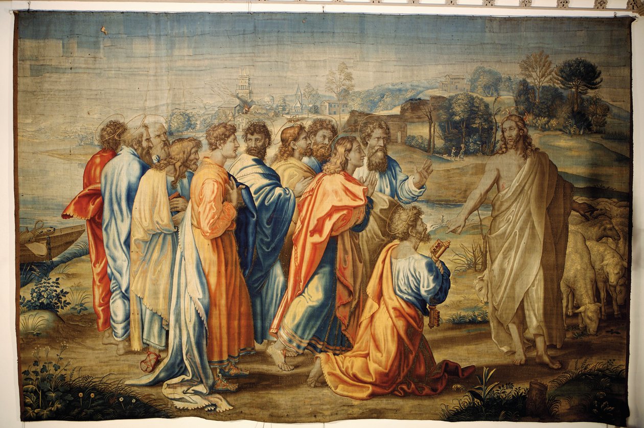 Carga de Cristo a Pedro (tapeçaria) de Raffaello Sanzio Raphael