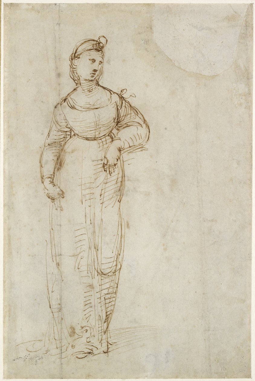 Recto: Estudo para Santa Catarina, WA1846.168 de Raffaello Sanzio Raphael