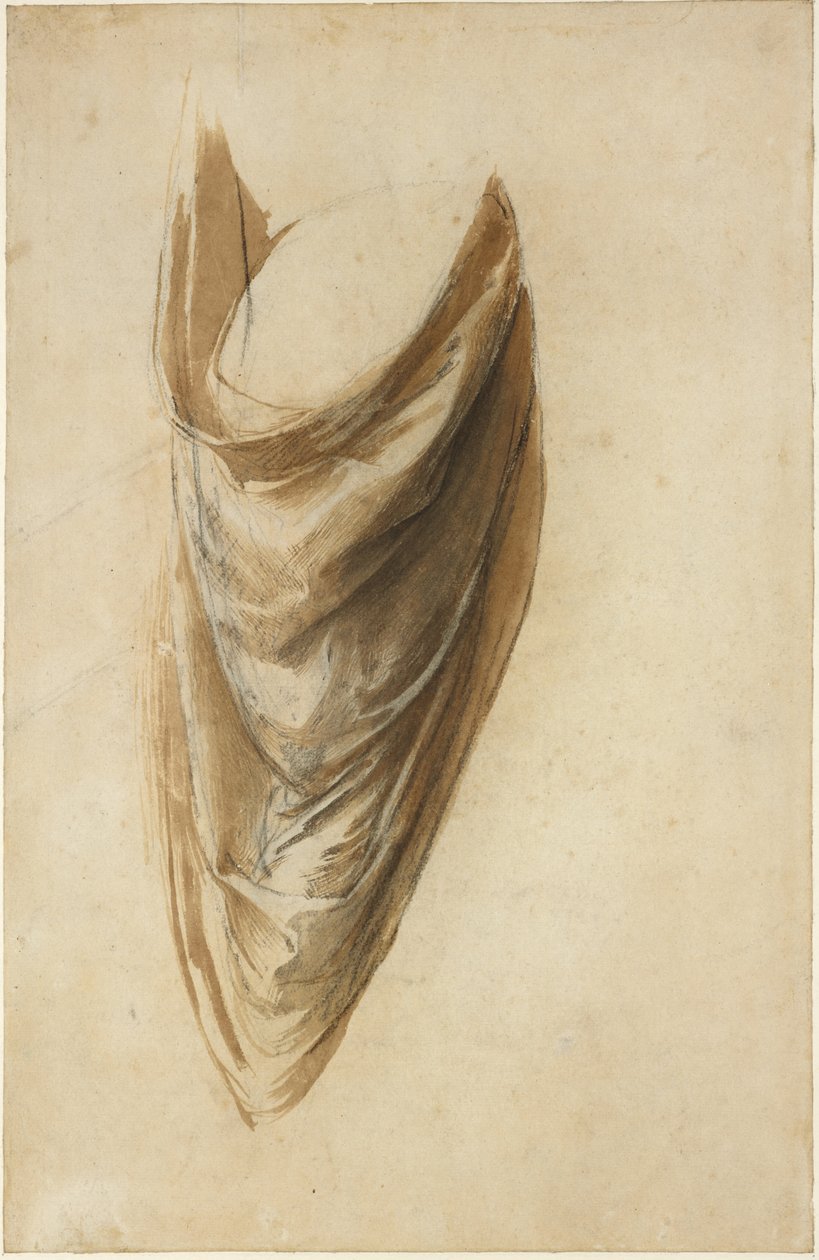 Recto: Estudo de Drapery para uma figura em pé de Raffaello Sanzio Raphael