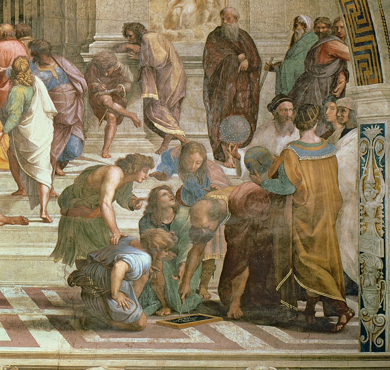 Escola de Atenas, da Stanza della Segnatura, 1510-11 (detalhe de 472) de Raffaello Sanzio Raphael