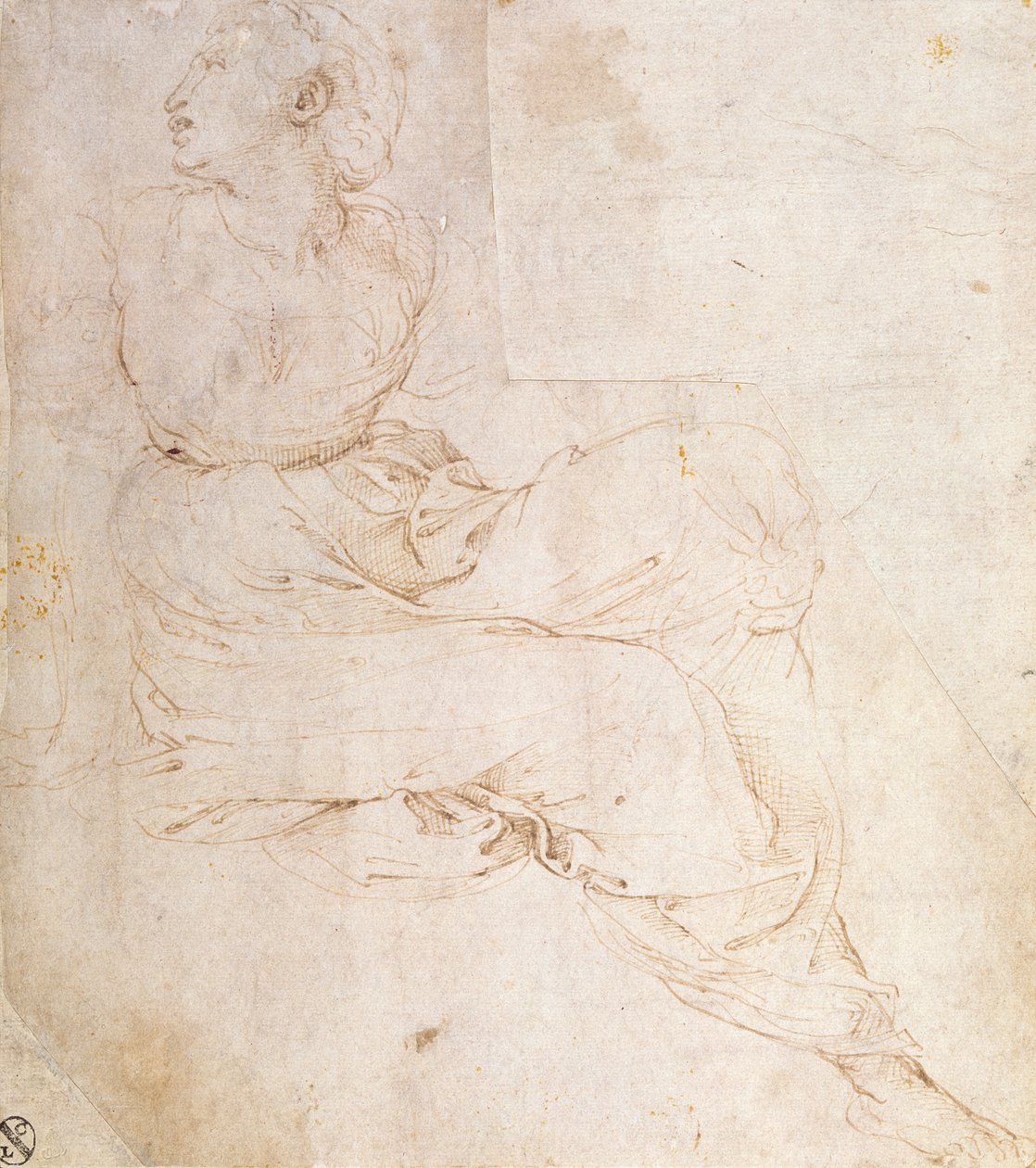 Estudo de Erato, para &39;The Parnassus&39;, 1510-11 de Raffaello Sanzio Raphael